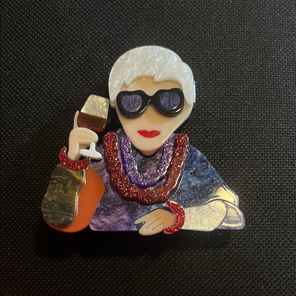 Stylish Brooch with Purple and Red Accents